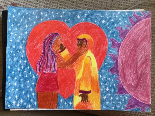 2023 Creative Project Week 40 Picture 25 Two Women in Love Coloured Pencil Metallics.jpg