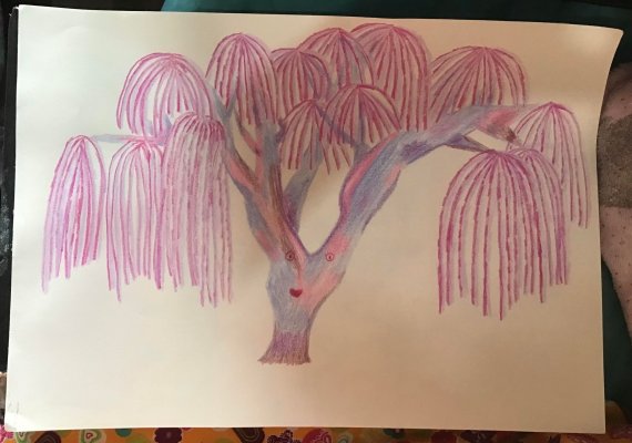 2023 Creative Project Week 45 Picture 30 Happy Tree New Hairdo Coloured Pencils.jpg