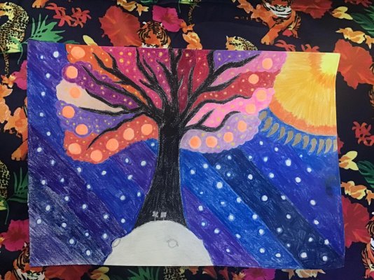 2023 Creative Project Week 46 Picture 31 Tree Glowing Fruits Snow Stars Twin Flowers Acrylic.jpg