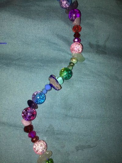 Necklace I Made Pink Red Green Blue Purple Translucent Closeup.jpg