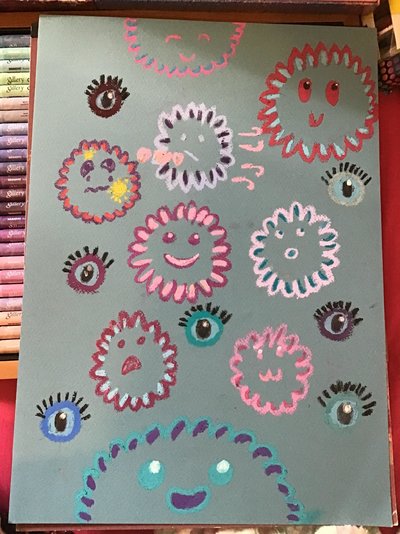 My Artwork Funky Flower Faces and Watchful Eyes.jpg