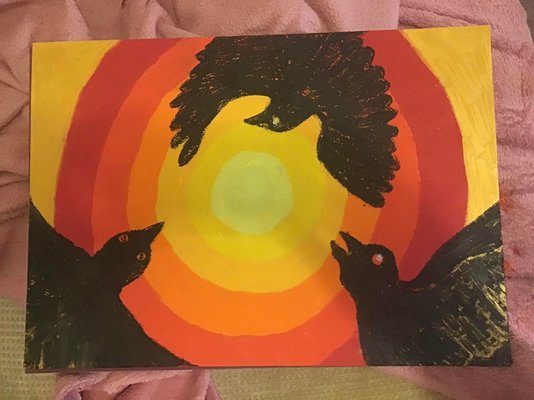 My Artwork Crows Obscuring the Sun Oil Pastels.jpg