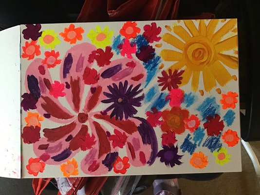 My Artwork Funky Colourful Flowers Watercolours Watercolour Crayons.jpg