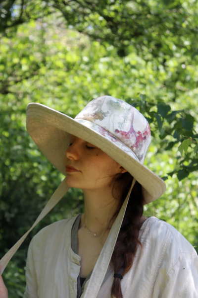 Watercolour Flower Sun Hat With Ties Etsy Side View.png