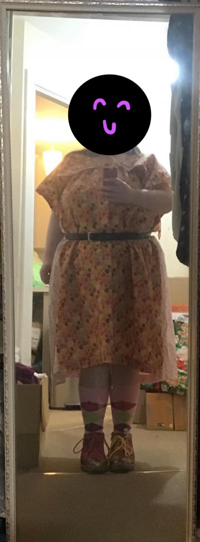 My Sewing Dress With Best Friends Bears Pink Orange Yellow Multicolour Fabric Week 7 Creative ...jpg