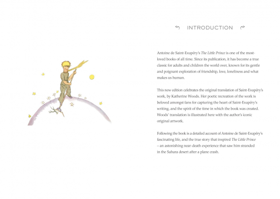 The Little Prince Antoine De Saint-Exupery Katherine Woods Red and Gold Hardcover Sample Page 2.png