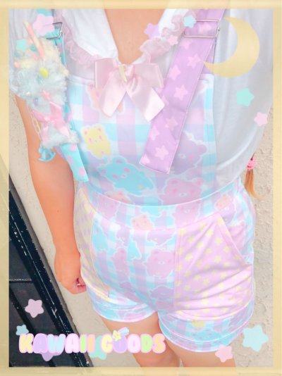 Kawaii Pastel Bear Short Dungarees:Overalls.jpg