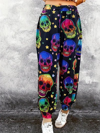 Temu Trousers Halloween Skulls on Black.jpg