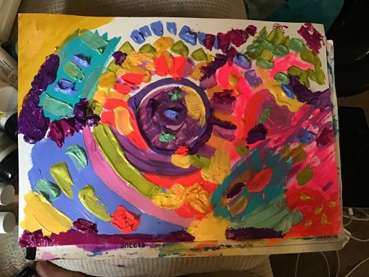 2023 Creative Project Week 42 Picture 27 Impasto Abstract Acrylic Painting Neons Iridescents B...jpg