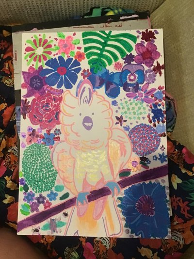 2024 Creative Project Week 17-18 Picture 06 Happy Moluccan Cockatoo Surrounded by Plant Life F...jpg