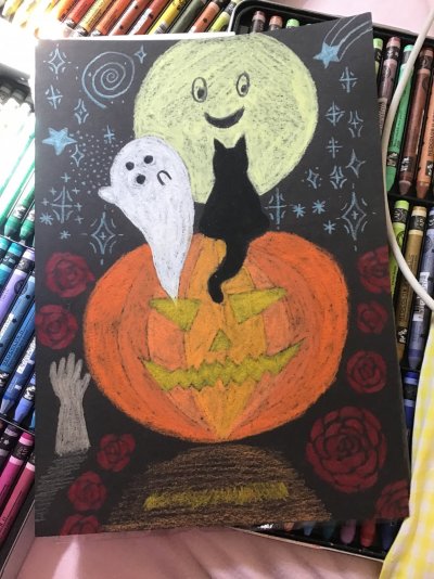 2024 Creative Project Week 33-34 Picture 10 Jack-O-Lantern Ghost Black Cat Moon Roses Neocolou...jpg