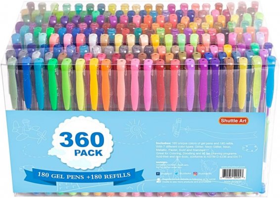 Shuttle Art Gel Pens 180 Colours + 180 Refills.jpg