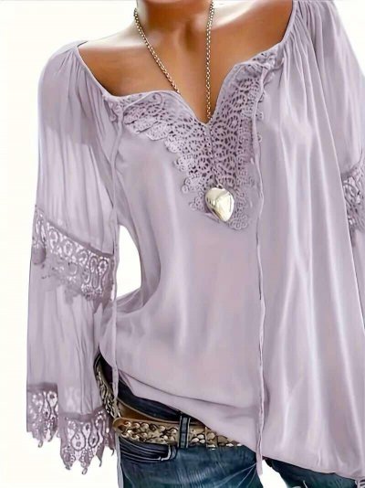 Temu Clothing 40 - Light Purple Blouse Top Long Sleeves Lace.jpg