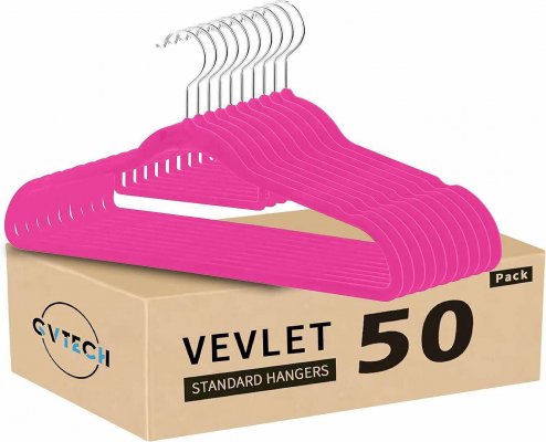 Velvet:Flocked Clothes Hangers (Bright) Pink GVTech.jpg