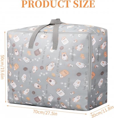 Storage Bag Grey With Cartoon Cats.jpg