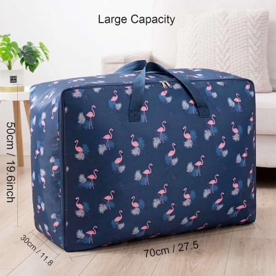 Storage Bag Navy Blue With Flamingos.jpg