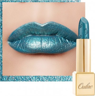 Oulac Metallic Turqoise Lipstick Amazon.jpg