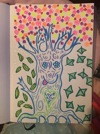 2024 Creative Project Week 39-40 Picture 13 Happy Hippy Tree Arrtx Acrylic Paint Markers.jpg