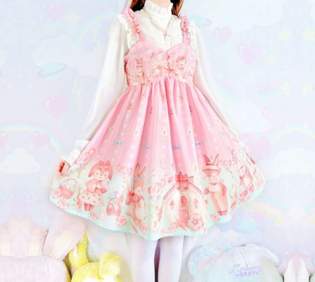 Spring Bunnies Ruffle Strap Babydoll Chiffon Dress MerbunnyBaby.jpg