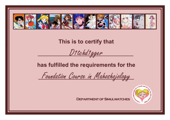 Mahoshojology certificate - D1tchd1gger.jpg