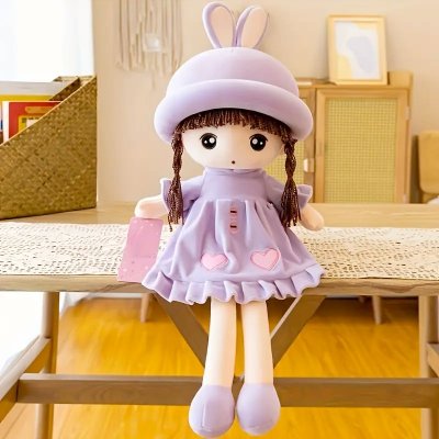 Temu Plushies 02 - Doll With Pastel Purple Clothes Coat Shoes Bunny Ear Hat.jpg