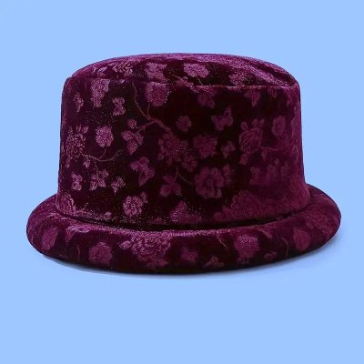 Temu Accessories 20 - Burgundy Red Bucket Hat Floral Pattern.jpg