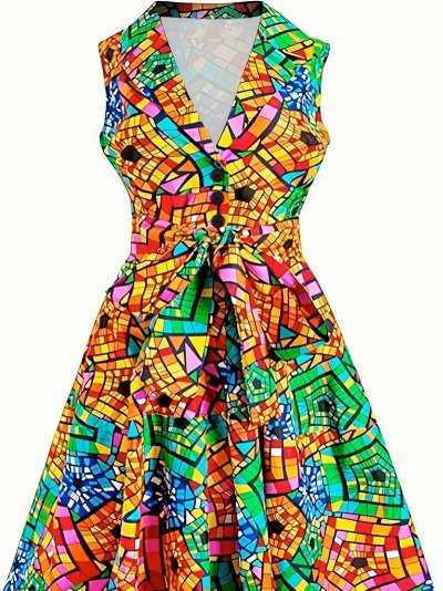 Temu Clothing 52 - Multicolour Geometric Print Dress.jpg
