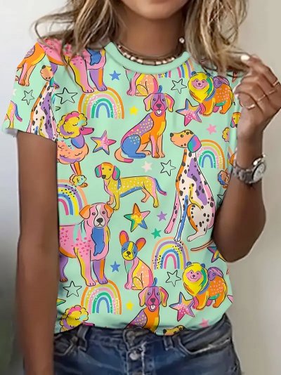 Temu Clothing 53 - Dog T-shirt Gently Stylised Designs on Spring Green.jpg