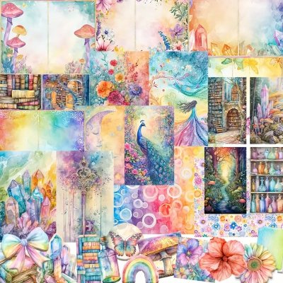 Temu Papercrafts 01 - Rainbow Fantasy Papers and Stickers.jpg