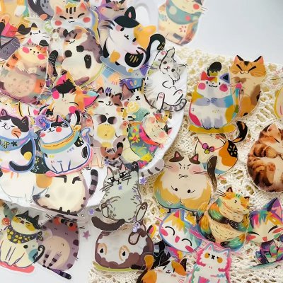 Temu Stickers 16 - Cute Kitties PET Material.jpg