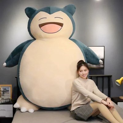 Snorlax Plush 200cm Tall w Model for Size Comparison.jpg