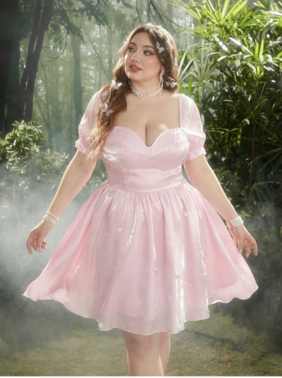 Shein Clothing 11 - Shiny Pastel Pink Dress.png