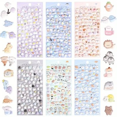 Temu Stickers 25 - Puffy x 6 Sheets Cute Animals & Ghosts.jpg
