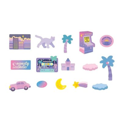 Temu Stickers 32 - Cute Cyberpunk Vinyl Decals x 30 Set D.jpg