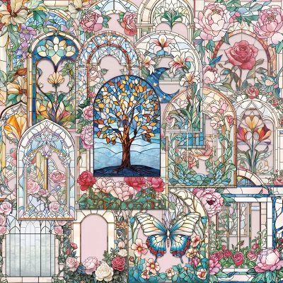 Temu Stickers 38 - Stained Glass Flowers Trees Butterflies.jpg