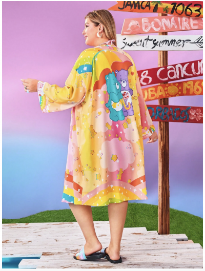 Shein Clothing 33 - Image 1 Open-Fronted Care Bears Kimono Rainbow Yellow.png