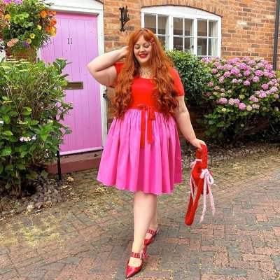 Snag Tights Poplin Tee Dress - Sangria:Pink Lady.jpg