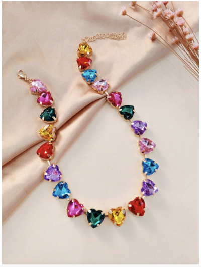 Shein Accessories 01 - Multicolour Gem Heart Necklace.png