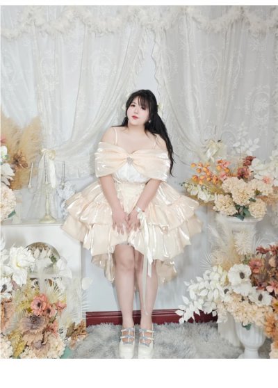Rouroudream~Plus Size Elegant Lolita JSK Dress with Shawl and Trailing 42Lolita.jpg