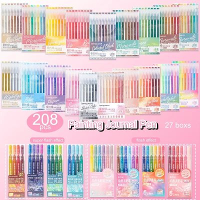 Temu Art Supplies 02 - Languo Gel Pens 208 Colours Full Set.jpg