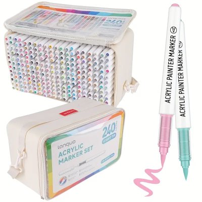 Temu Art Supplies 03 - Languo 240 Colours Acrylic Paint Marker Set With Storage Case.jpg
