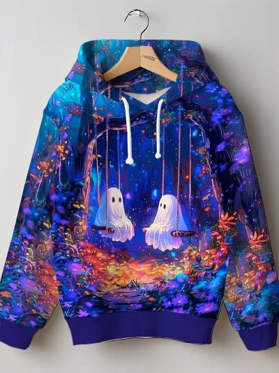 Temu Clothing 69 - Magical Spoopy Sweet Ghosts On Tree Swings Nighttime Forest Blue.jpg