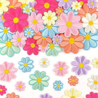 Temu Sewing 01 - Embroidered Flower Patches Mixed Colours x 36.jpg