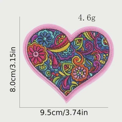 Temu Textiles 11 Image 02 - Colourful Intricate Designs in Heart Shaped Appliques x 4 .jpg