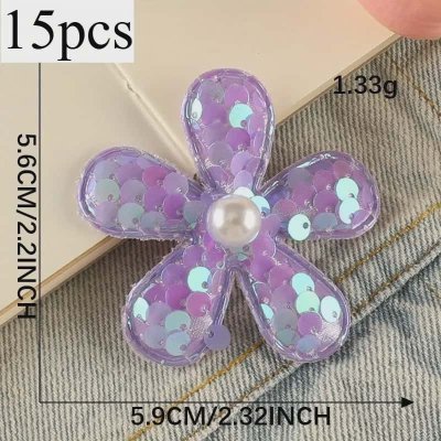 Temu Textiles 13 Image 03 - Sequin with Pearl Center Embroidered Hippie Flower Appliques x 15 ...jpg