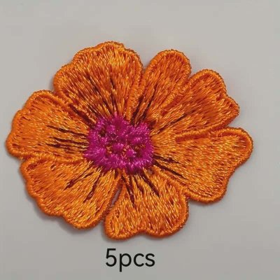 Temu Textiles 10 Image 01 - Orange Flower Pink Centre Flower Appliques 5 x 2.jpg
