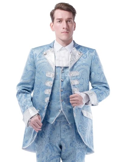 Temu Clothing 71 - 3-Piece Suit Blue Silver Jacquard Jacket Waistcoat Trousers.jpg