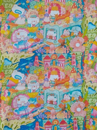 Vinted Undersea Mermaid Animals Cotton Fabric 100cm x 150cm.jpg