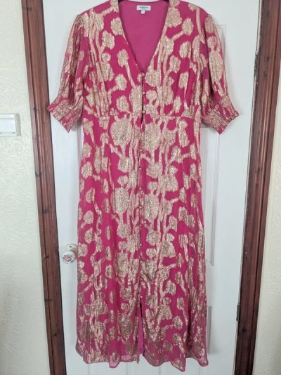Vinted Simply Be Cerise Pink Gold Button-Up Maxi Dress.jpg