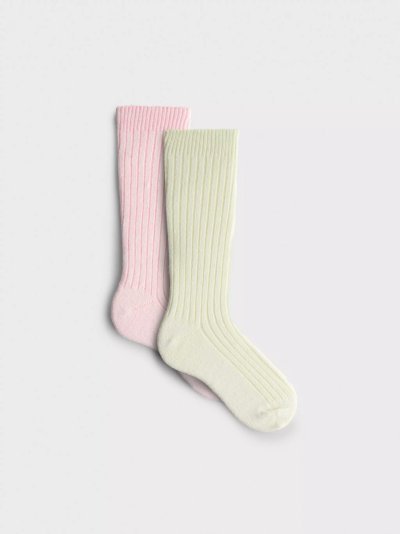 Primark Cosy Socks Ribbed 2 Pairs Pink Cream White-Yellow.jpg